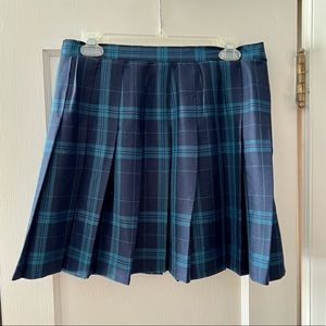 Plaid Woven Tennis Mini A-Line Skirt